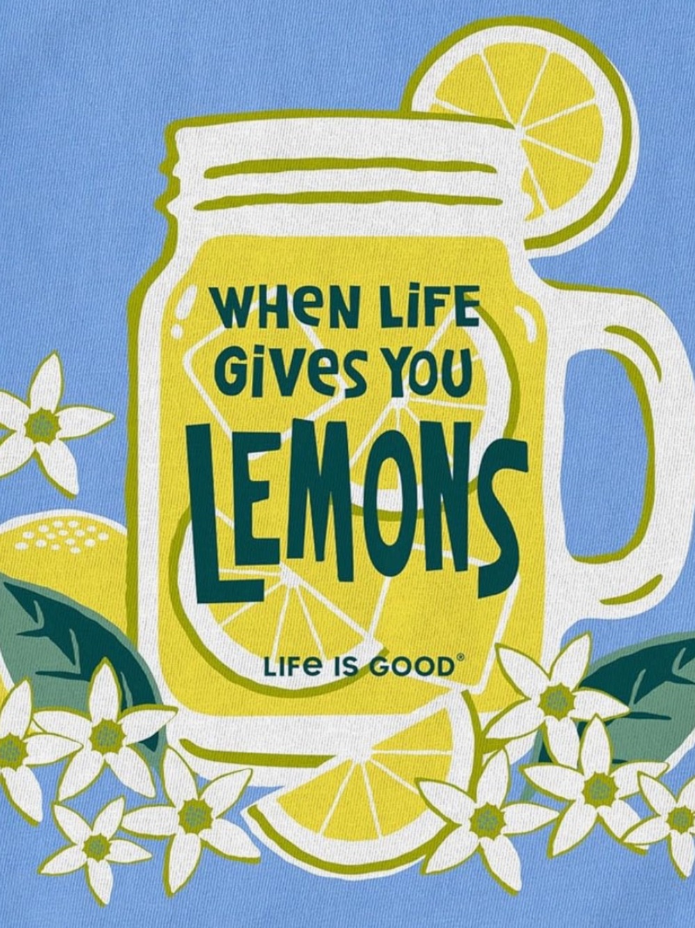 Life Is Good Life Gives You Lemons Short Sleeve Blue Yellow Graphic Shirt Size S - Picture 2 of 9